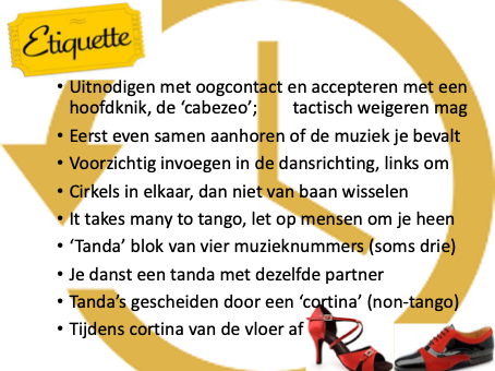 De regels voor de traditionele salon in de Argentijnse Tango